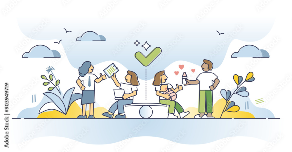 Work life balance as choice between career and family side outline ...