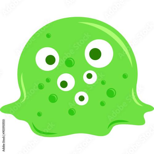green slime cute character flat design for decoration, website, web, mobile app, printing, banner, logo, poster design, etc.