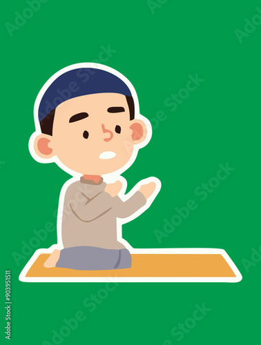  young muslim man various activities