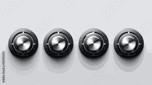Realistic Volume Regulator Graphic Elements for Design Projects