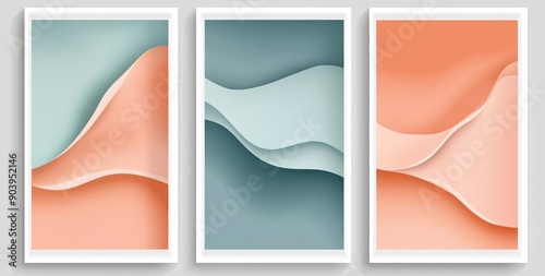 Yellow and blue abstract geometric canvases, showcasing creative minimalism and hand-drawn style