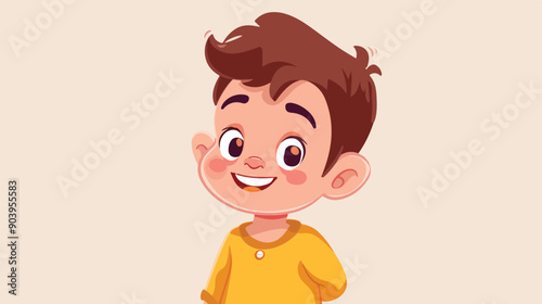 Cheerful Smiling Toddler Happy Baby Character Funny Little Boy