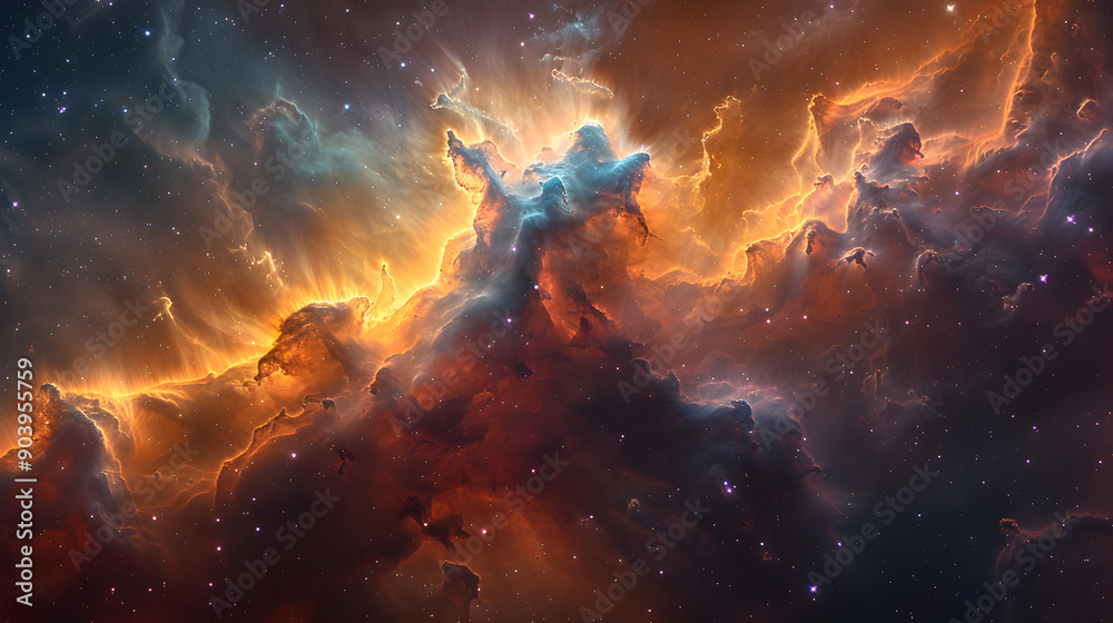 A cosmic nebula featuring a palette of cool blues and warm oranges, with swirling patterns and smoky textures, symbolizing the infinite and ever-changing nature of the universe A cosmic nebula featuring a palette of cool blues and warm oranges, with swirling patterns and smoky textures, symbolizing the infinite and ever-changing nature of the universe
