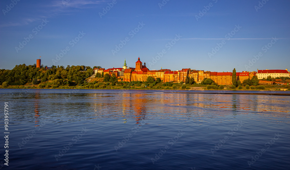 Obraz premium Aerial view of old town Grudziadz. Poland