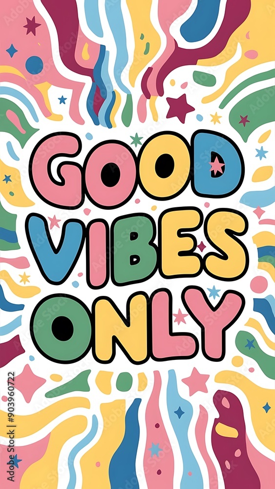 Good Vibes Only colorful background and text (T-shirt Design Motivational Quote, Illustration ,Typography) Good Vibes Only colorful background and text (T-shirt Design Motivational Quote, Illustration ,Typography)