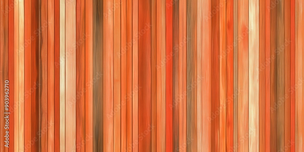 Obraz premium Warm rustic wooden texture background featuring natural brown and orange timber planks in a seamless pattern 