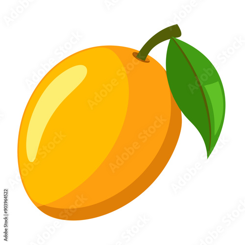 mango colorful fruit. Modern abstract flat style. Natural tropical fruit. Vector illustration
