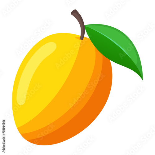 mango colorful fruit. Modern abstract flat style. Natural tropical fruit. Vector illustration
