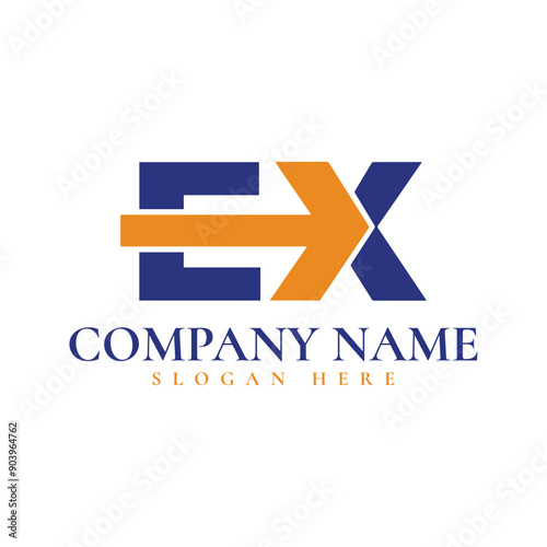 Best Ex Letter logo design-Vector