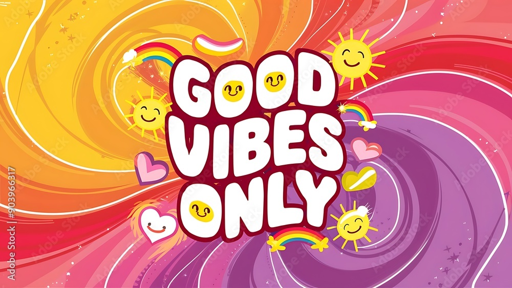 Good Vibes Only colorful background and text (T-shirt Design Motivational Quote, Illustration ,Typography) Good Vibes Only colorful background and text (T-shirt Design Motivational Quote, Illustration ,Typography)