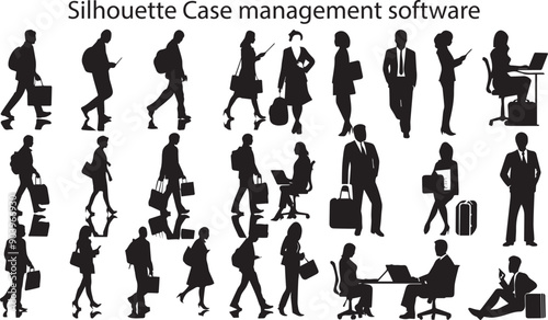 silhouettes of people in poses