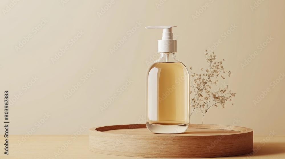 Product Mockup of Pump Bottle for Drinks and Lotions