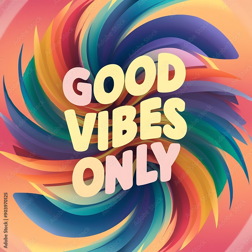 Good Vibes Only colorful background and text (T-shirt Design Motivational Quote, Illustration ,Typography) Good Vibes Only colorful background and text (T-shirt Design Motivational Quote, Illustration ,Typography)