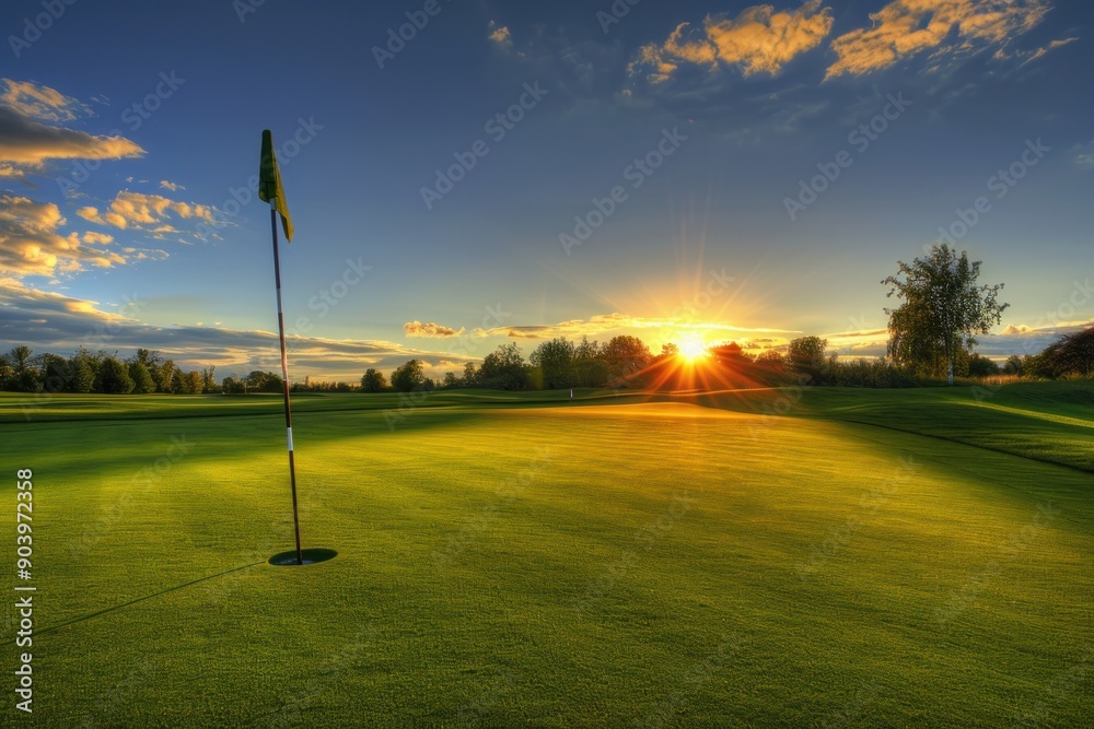 Obraz premium Sunset Golf Course