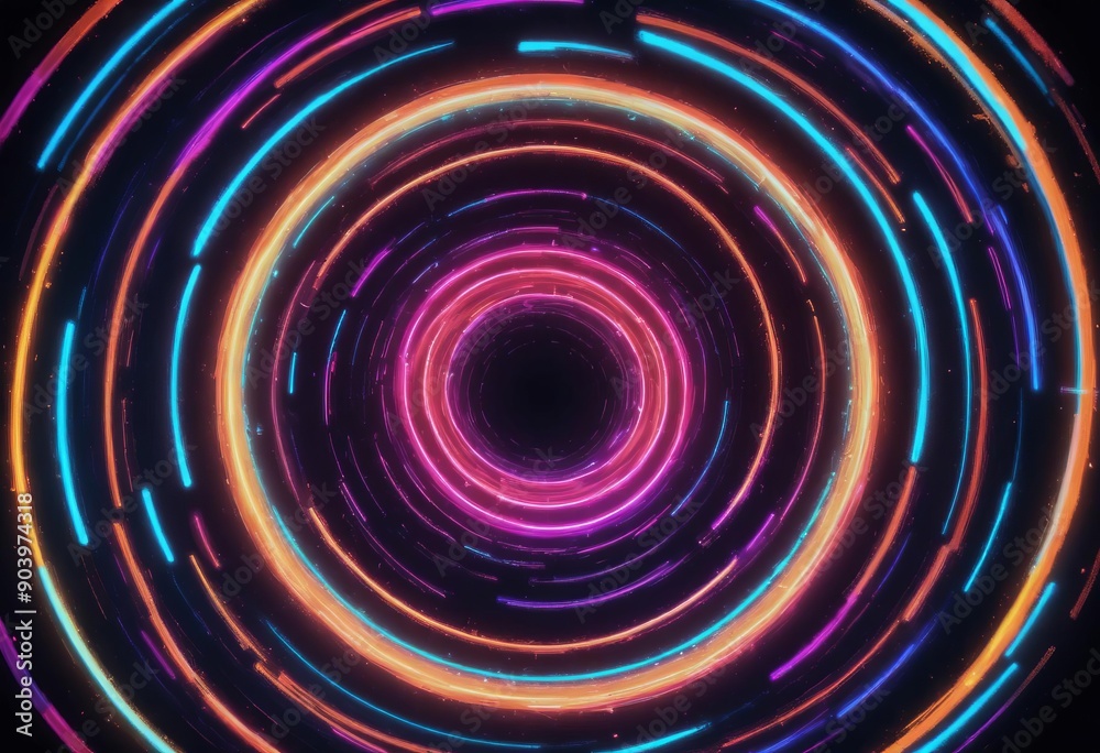neon background with concentric circles lens aperture neon background with concentric circles lens aperture