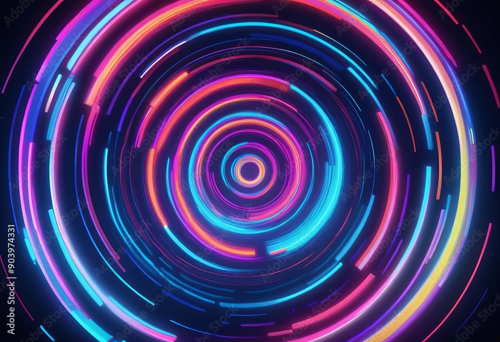 neon background with concentric circles lens aperture neon background with concentric circles lens aperture