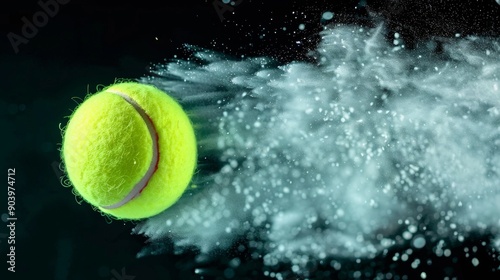 freeze motion shot of flying tenis ball © natalikp
