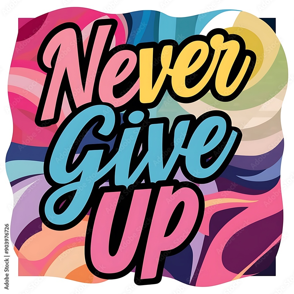 Never Give Up colorful background and text (T-shirt Design Motivational Quote, Illustration ,Typography) Never Give Up colorful background and text (T-shirt Design Motivational Quote, Illustration ,Typography)