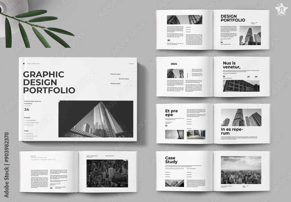 Graphic Design Portfolio Layout Stock Template | Adobe Stock