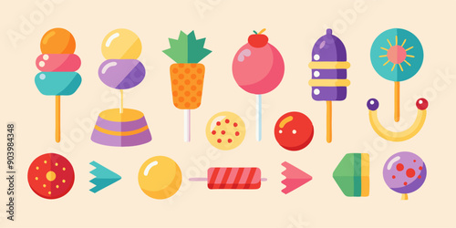 Many different types of candies are available in stick shapes. There is a wide variety of candy options available, all presented on sticks for easy enjoyment