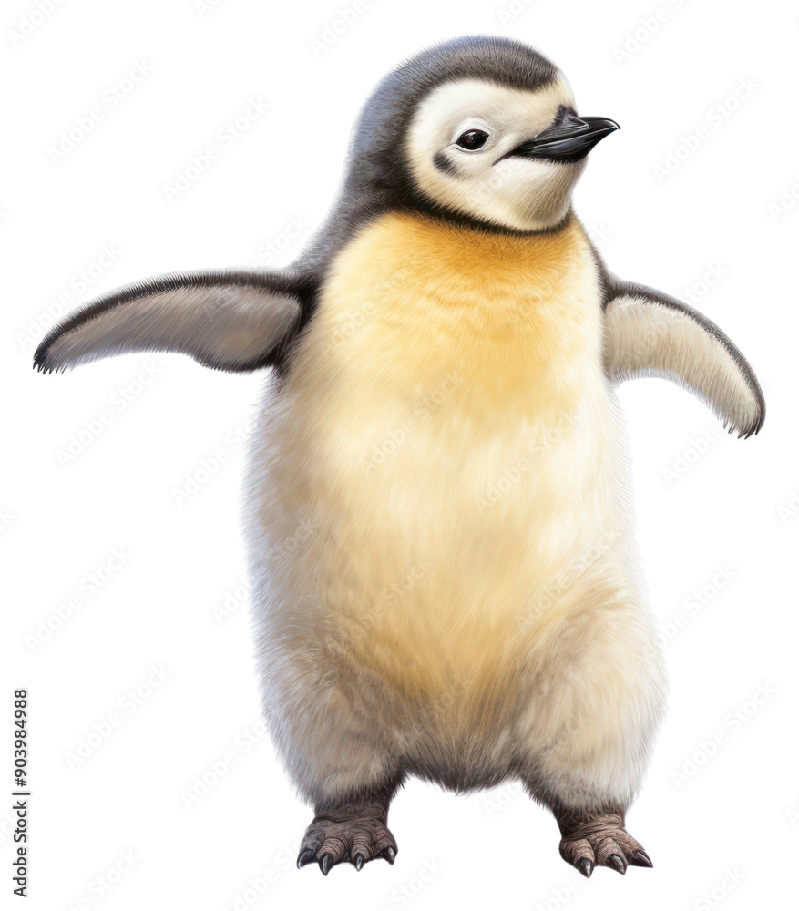 Fototapeta premium PNG Penguin animal bird wildlife, digital paint illustration. AI generated image