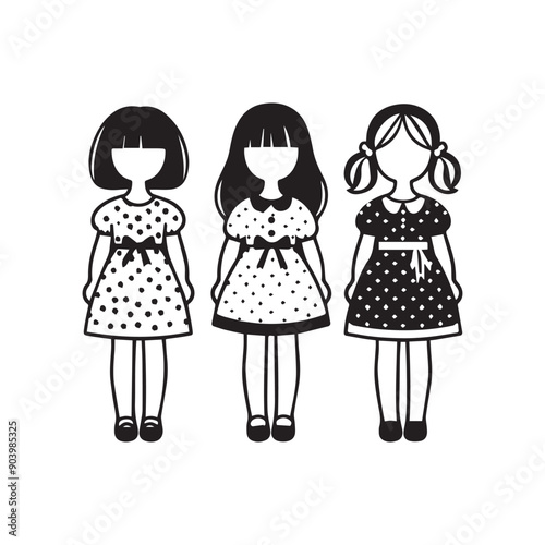 The Unique Doll Silhouette vector file.