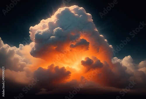 a high quality digital art of an orange cloud photo