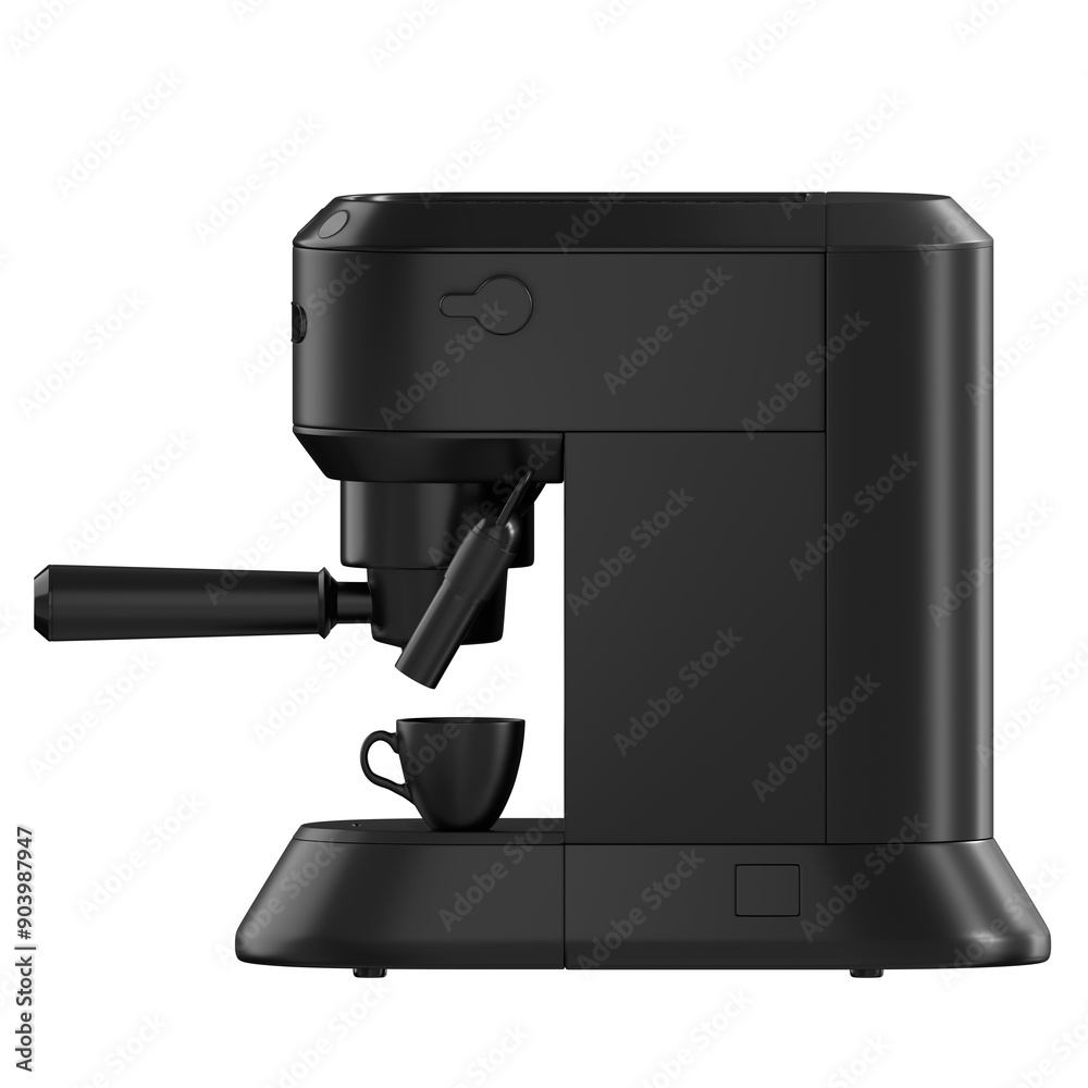 Coffee maker cartoon rendering. Coffee machine minimal style illustration isolated in studio transparent background. 3d render Coffee maker cartoon rendering. Coffee machine minimal style illustration isolated in studio transparent background. 3d render