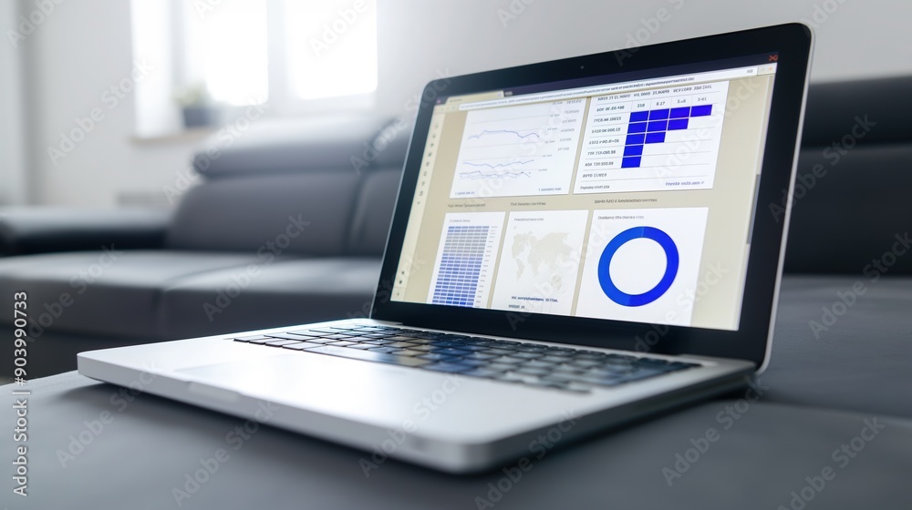 Laptop Displaying Data Analytics Laptop Displaying Data Analytics