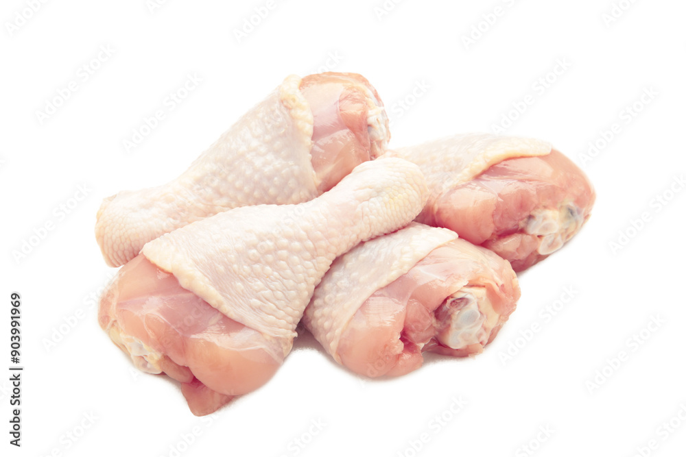 Raw chicken drumsticks isolated on white background Raw chicken drumsticks isolated on white background