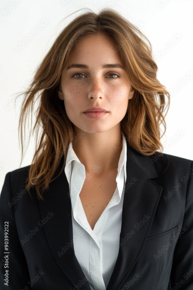 A businesswoman wearing formal suit isolated created with Generative AI A businesswoman wearing formal suit isolated created with Generative AI