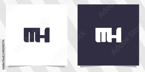 Letter mh hm logo design vector