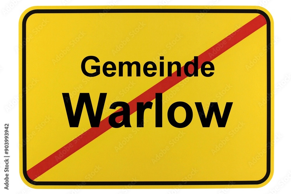 Illustration eines Ortsschildes der Gemeinde Warlow in Mecklenburg-Vorpommern Illustration eines Ortsschildes der Gemeinde Warlow in Mecklenburg-Vorpommern