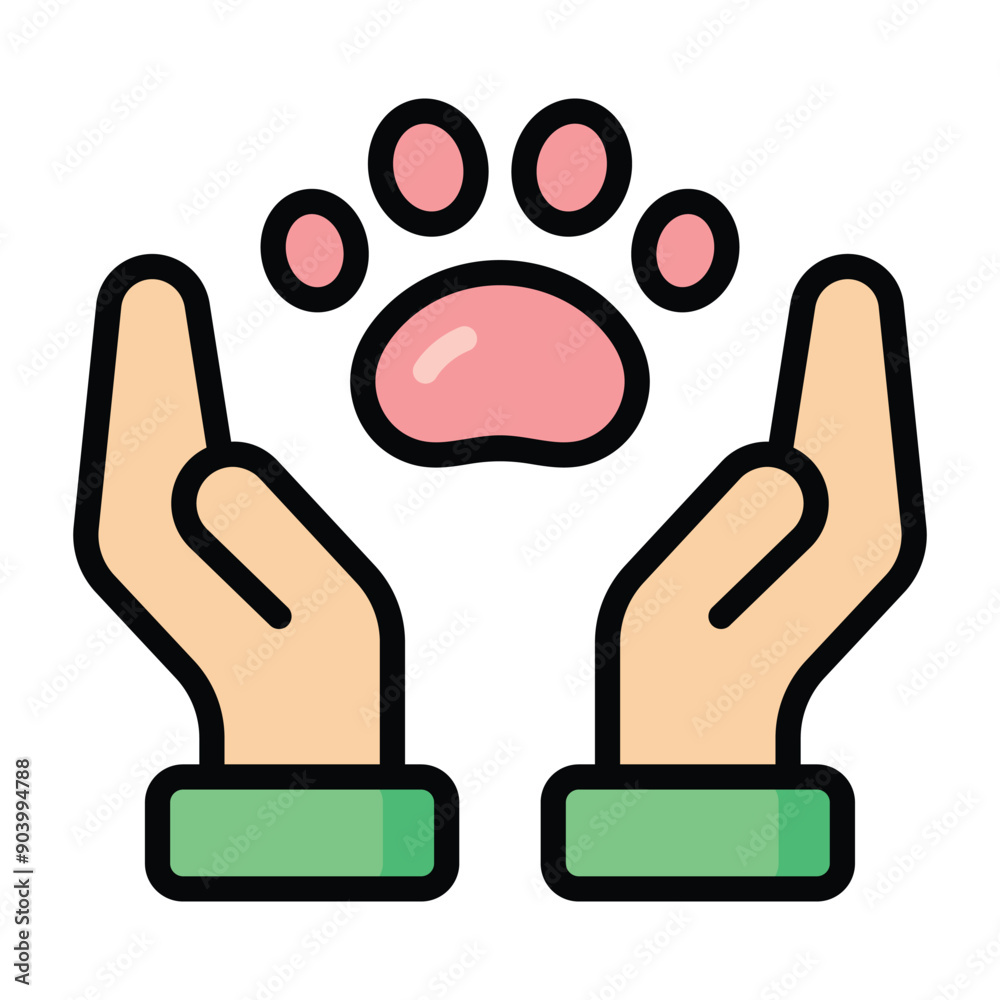 Simple Animal Care colorful icon. The icon can be used for websites, print templates, presentation templates, illustrations, etc Simple Animal Care colorful icon. The icon can be used for websites, print templates, presentation templates, illustrations, etc