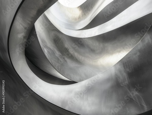 Abstract architectural detail with curved lines and smooth surfaces.