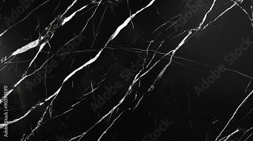 Black marble texture with white veins. Elegant and luxurious background.