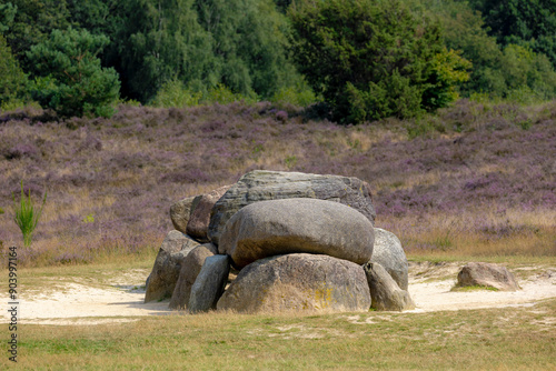 Hunebedden in Havelte, A dolmen is a type of single-chamber megalithic tomb, Usually consisting of two or more vertical, Located in Westerveld, The Dutch province Drenthe, Northeastern of Netherlands.