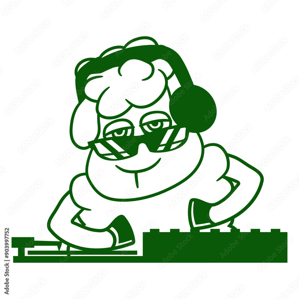 DJ Sheep Sunglasses Headphone Animal Techno Sound Disco Dance Club Music Lover Party Time Mixing Console Record Player Vinyl Plate Deejay Mixer Love Happy Funny Cute Cool Comic Cartoon Drawing Art DJ Sheep Sunglasses Headphone Animal Techno Sound Disco Dance Club Music Lover Party Time Mixing Console Record Player Vinyl Plate Deejay Mixer Love Happy Funny Cute Cool Comic Cartoon Drawing Art