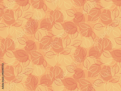 Seamless vector pastel, soft, muted pattern with fall autumn leaves. Botanical modern nature background for interior design, textile, posters, wrappers, fabric, cover, banner and invitation.