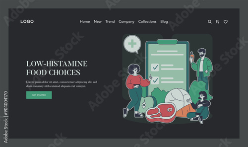 Low Histamine Diet. Flat Vector Illustration