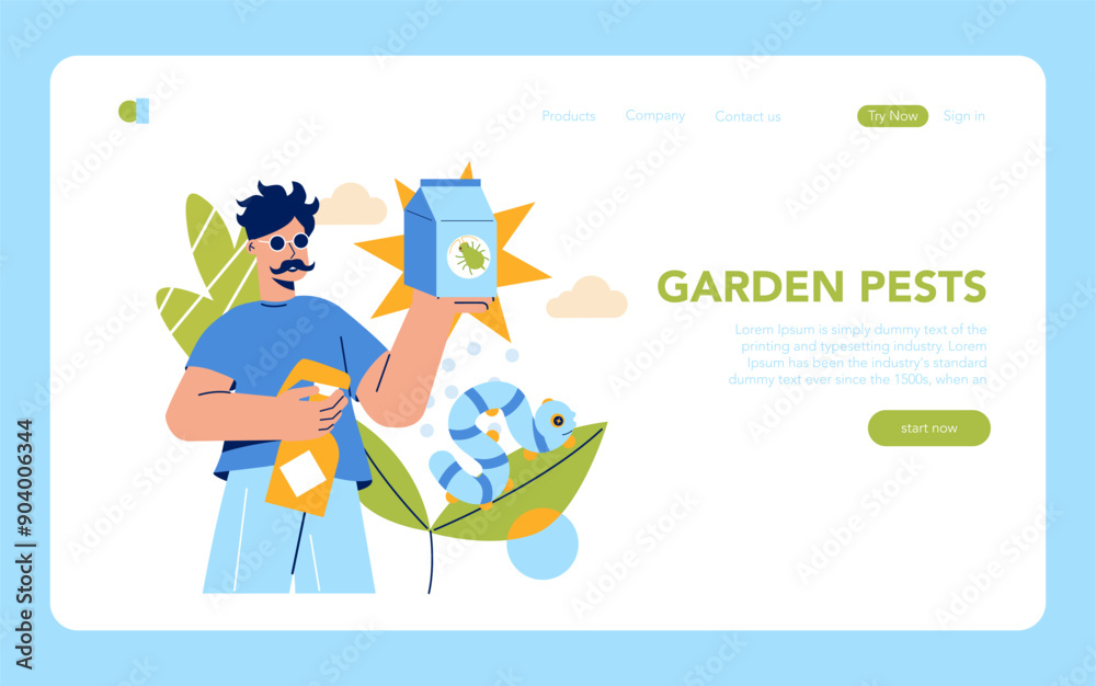 Insect Pests. Flat Vector Illustration