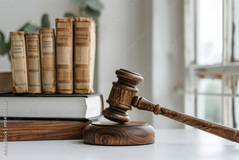 The legal system, represented by a gavel and a stack of legal books, encompasses the pursuit of justice within a courtroom, where a judge oversees trials and ensures that evidence is fairly examined The legal system, represented by a gavel and a stack of legal books, encompasses the pursuit of justice within a courtroom, where a judge oversees trials and ensures that evidence is fairly examined