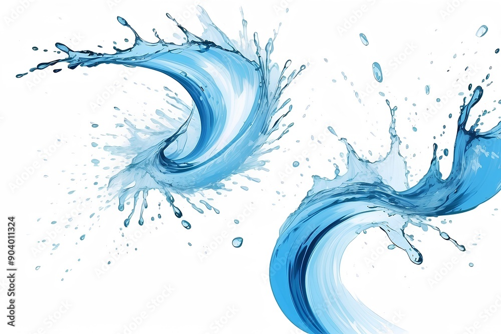 abstract blue water splash captured in motion, representing fluidity, energy, and the dynamic beauty of nature