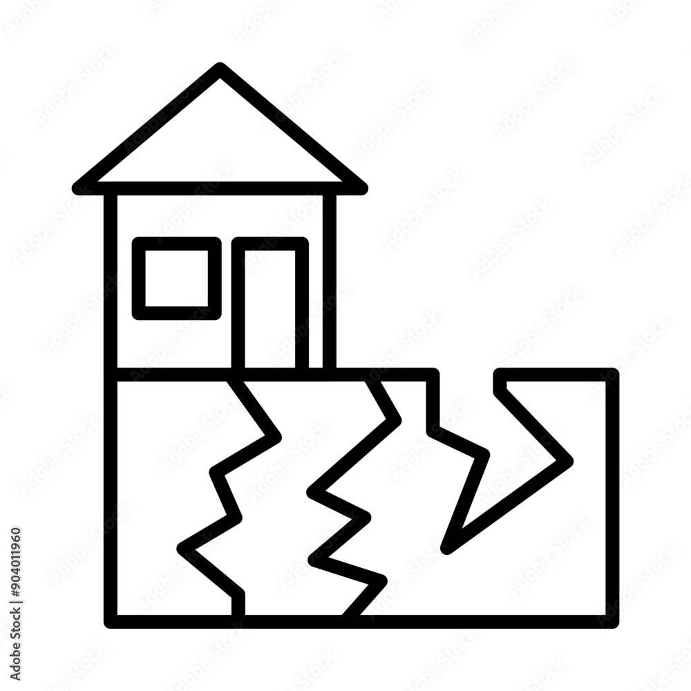 Earthquake line icon Earthquake line icon