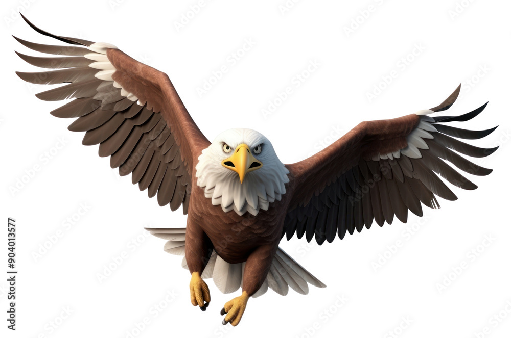 Fototapeta premium PNG American bald eagle flying animal bird.
