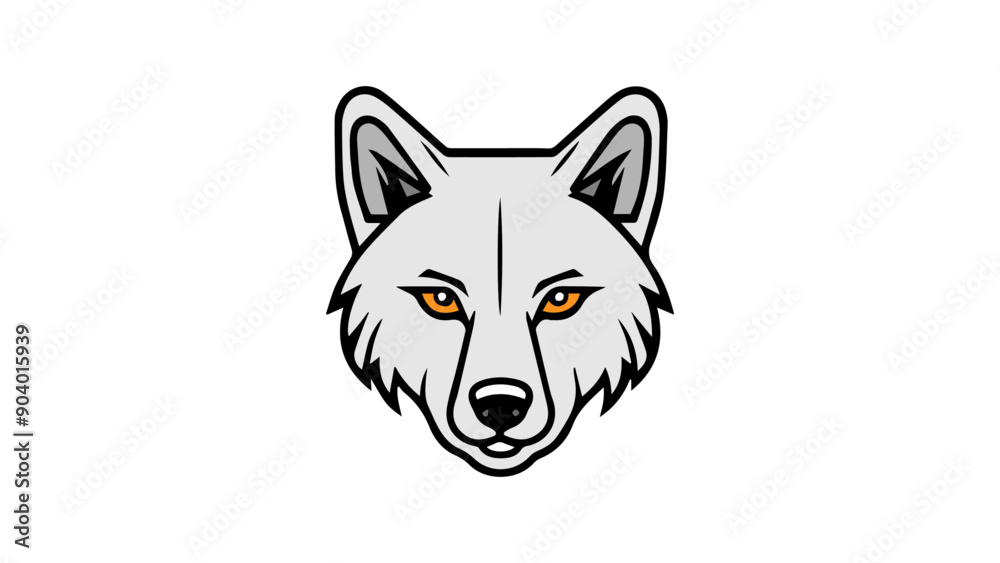 portrait of a wolf with yellow eyes illustration in vector portrait of a wolf with yellow eyes illustration in vector