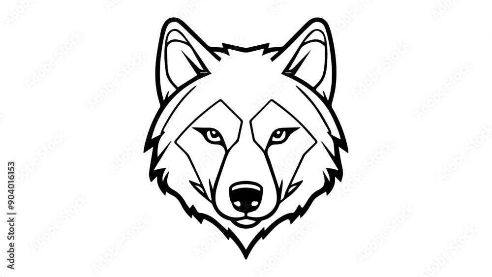 simple outline wolf head vector illustration simple outline wolf head vector illustration
