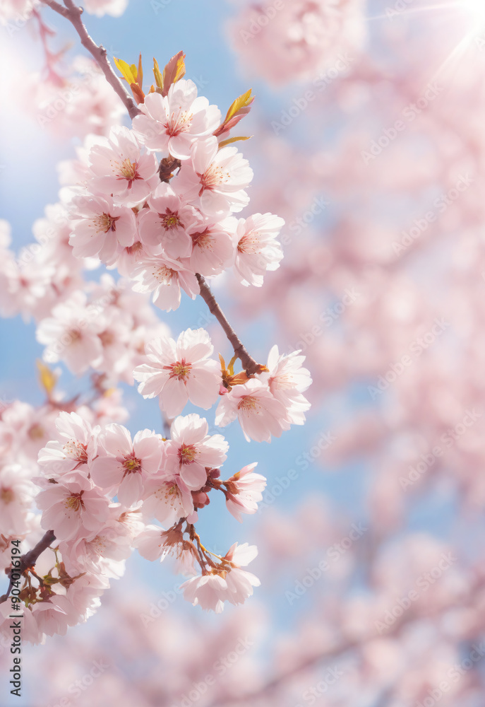 Sakura. Branches with pink flowers on a plain background for publications. Sakura. Branches with pink flowers on a plain background for publications.