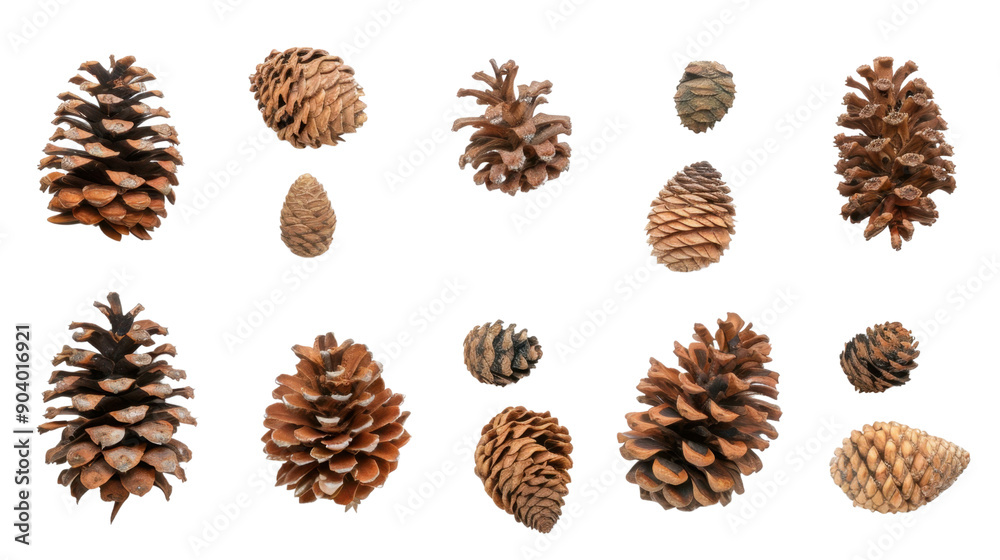 Pine cone set on transparent background Pine cone set on transparent background