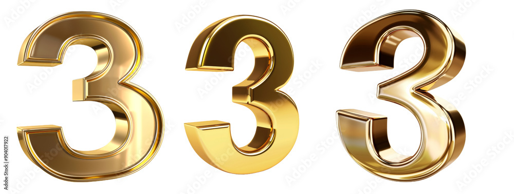 Golden luxury isolated numbers. Set of decoration objects for holiday.